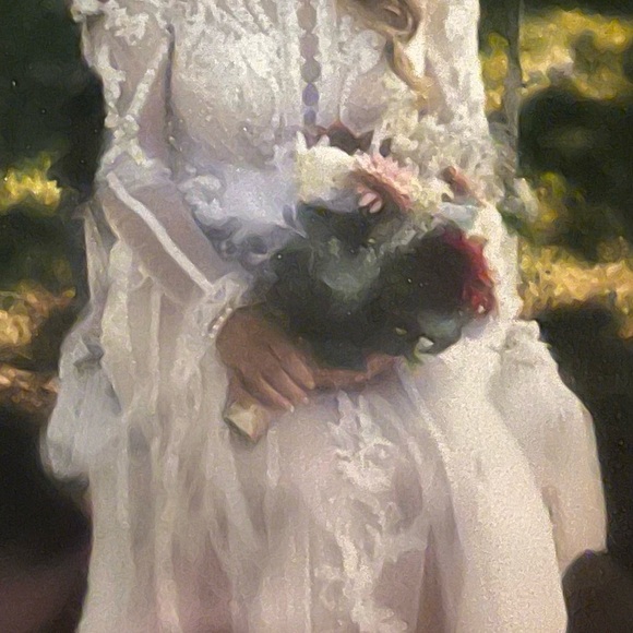 Azazie Diamond White Nude Mermaid Scoop Tulle Dress - Picture 4 of 4